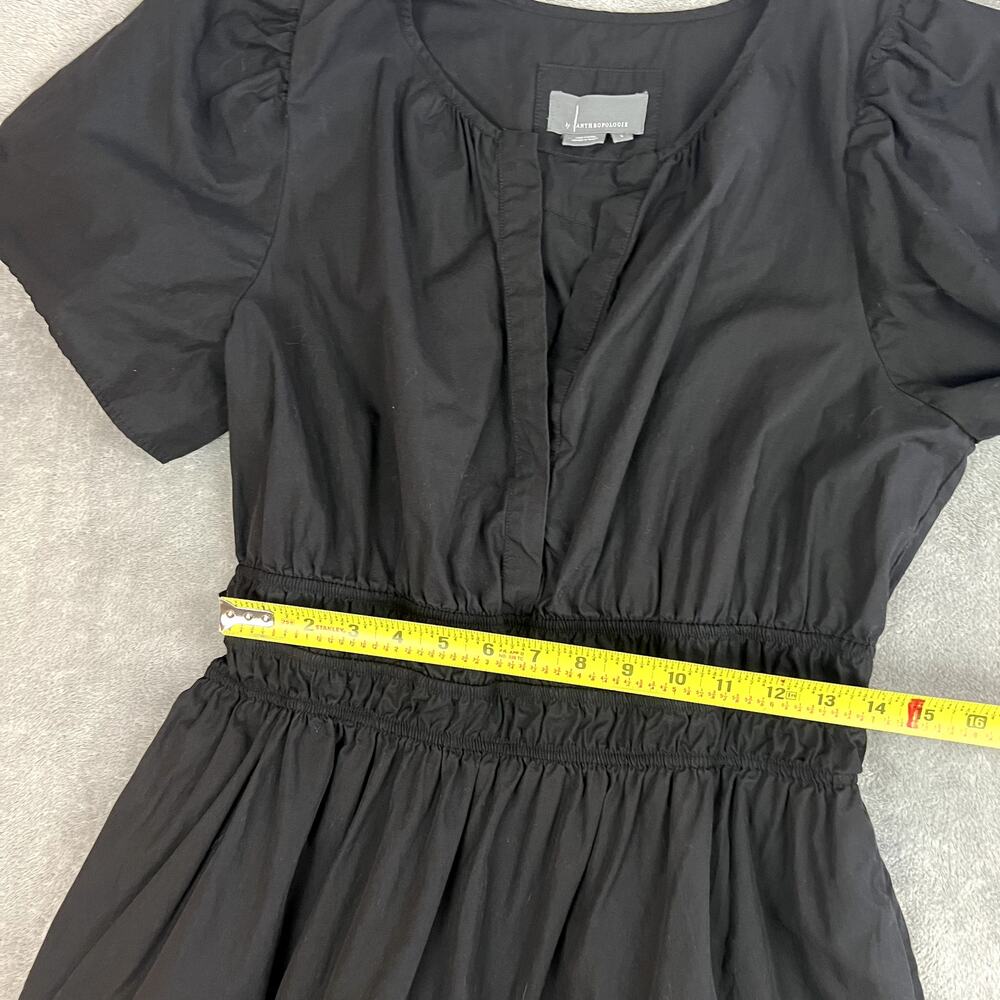 Anthropologie Somerset Mini Dress Womens L Black Tiered Boho Peasant - Picture 9 of 10